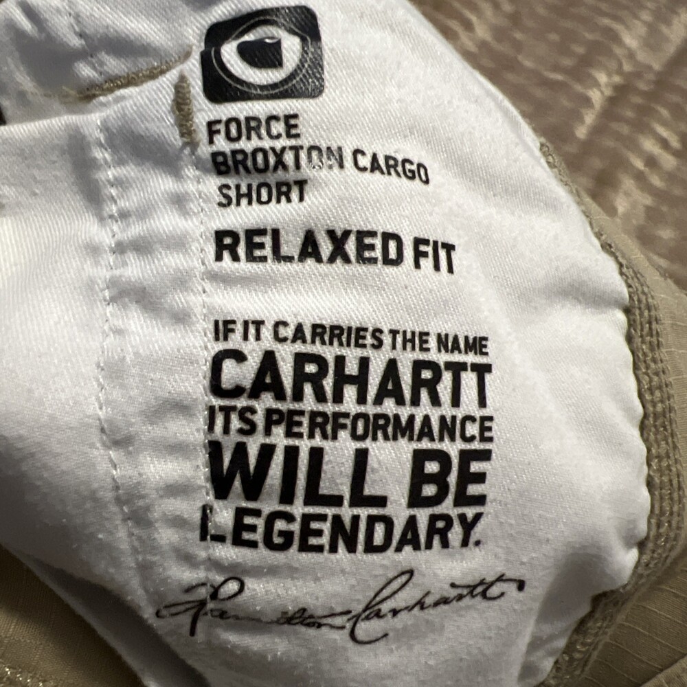 Carhartt Men's SZ 38 Force Broxton Cargo Short Khaki Color - Picture 8 of 8